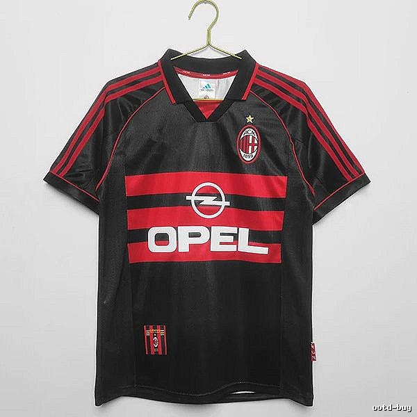 AC Milan Streetwear Retro soccer jersey Red Black Striped with Logo Accent