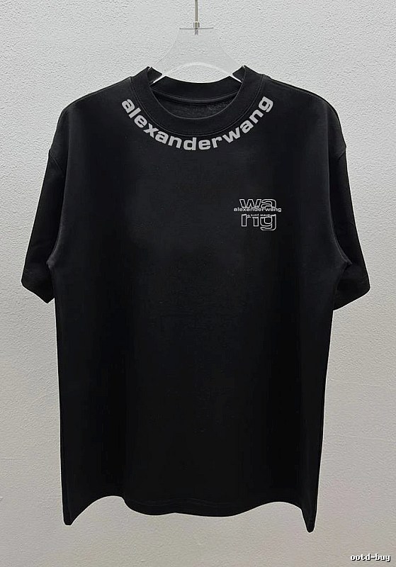 Alexander Wang Letter Print Street Style Black T-Shirt