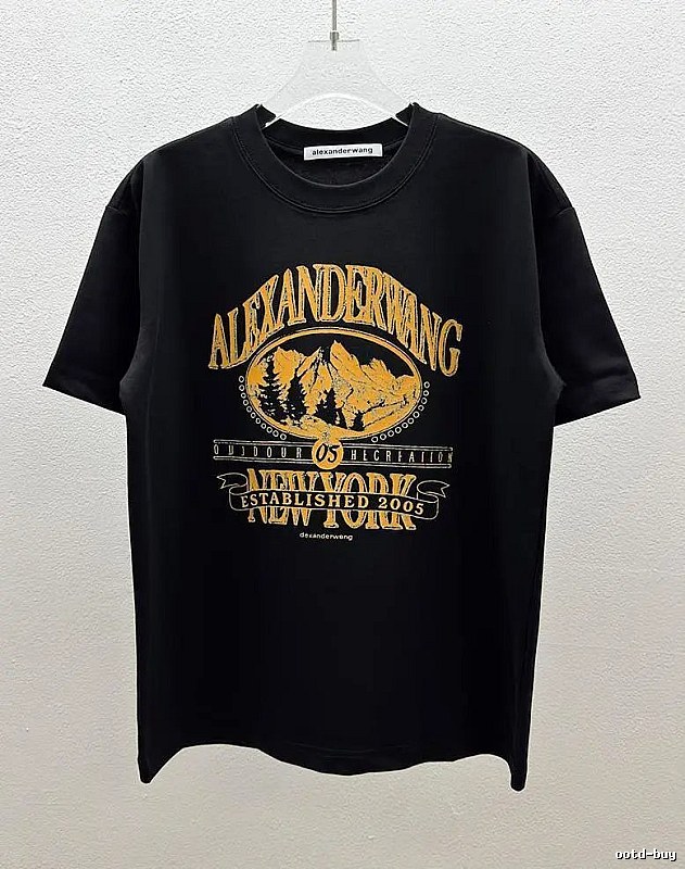Alexander Wang Vintage-style Printed Black T-Shirt