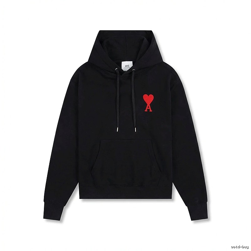AMI Embroidered Heart Black Sweatshirt