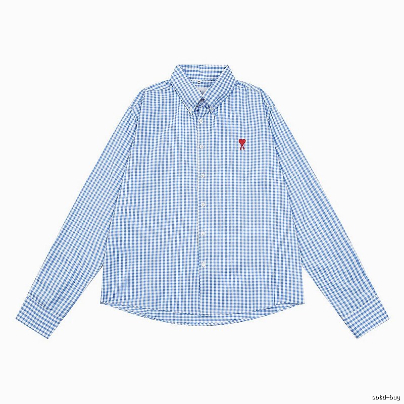 AMI Love Blue Checkered Shirt