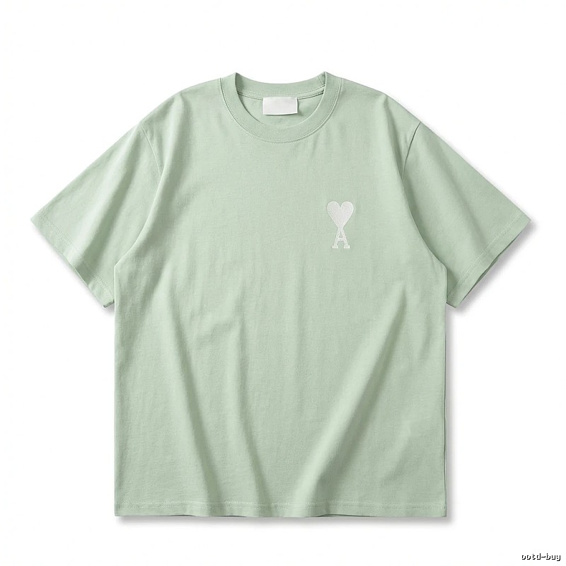 AMI Love Series Simple Style Light Green T-shirt