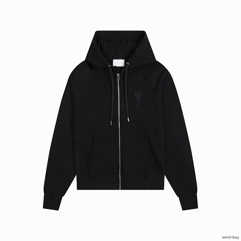 AMI Love Simple Style Black Hoodie
