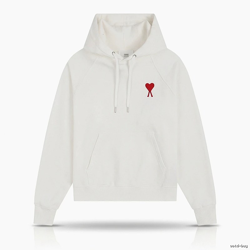 AMI Love Simple White Hoodie