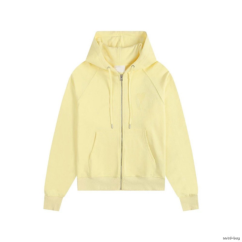 AMI minimalist style light yellow hoodie