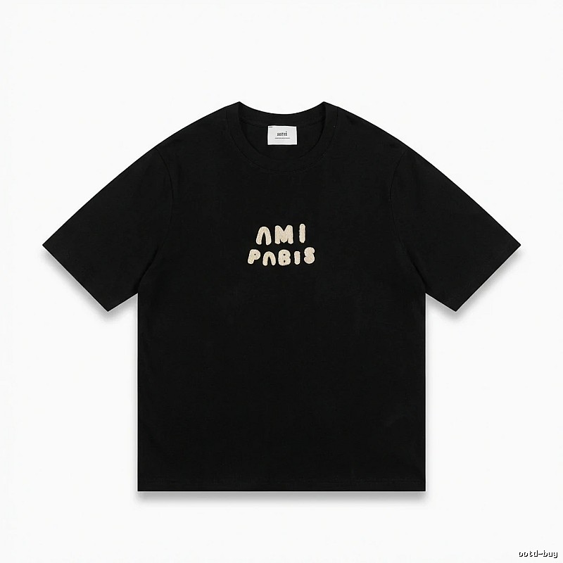 AMI Paris Alphabet Style Black T-shirt