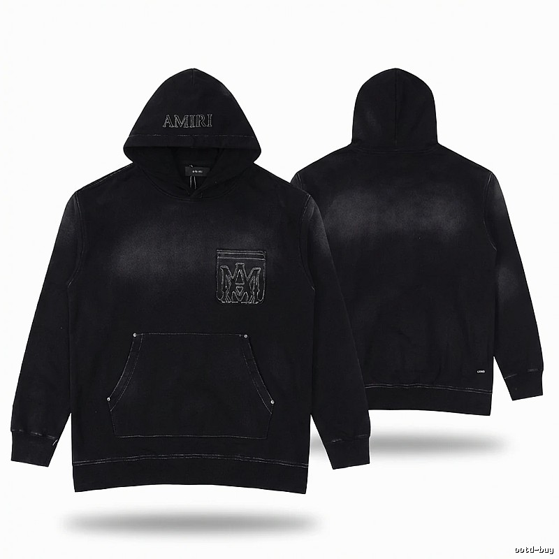 AMIRI distressed black hoodie