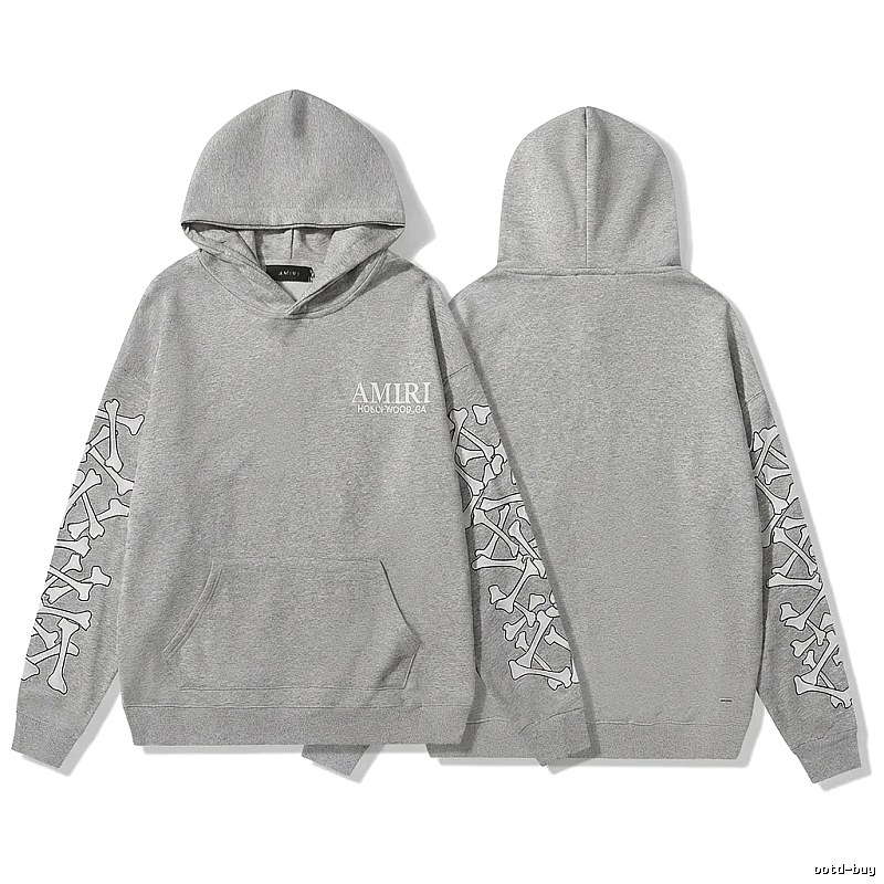 AMIRI gray hoodie with bone print