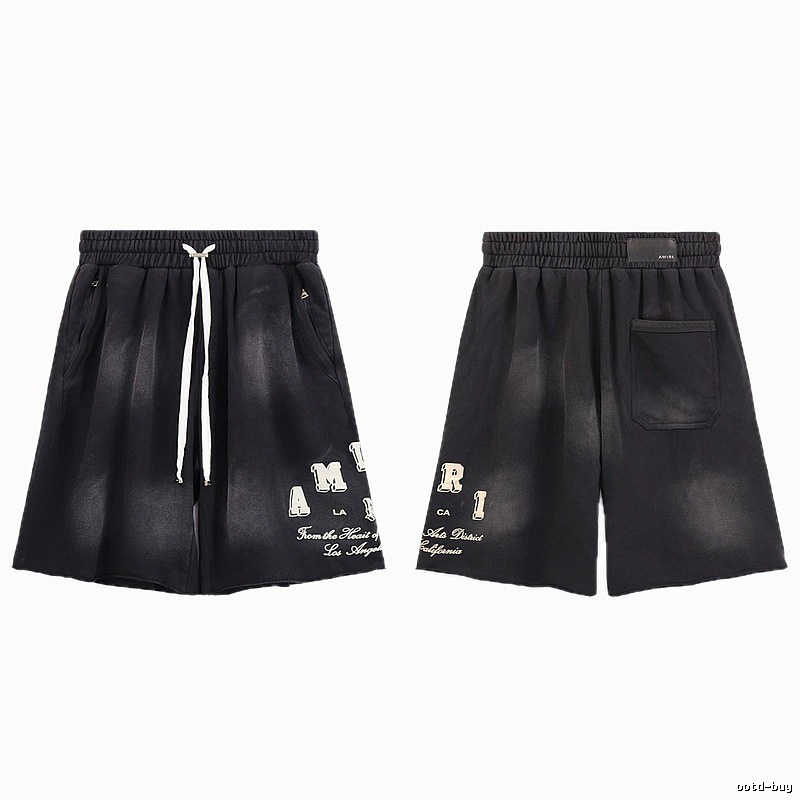AMIRI Letter Print Street Style Black Shorts