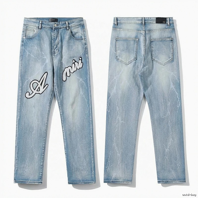 AMIRI Lightning Style Light Blue Jeans