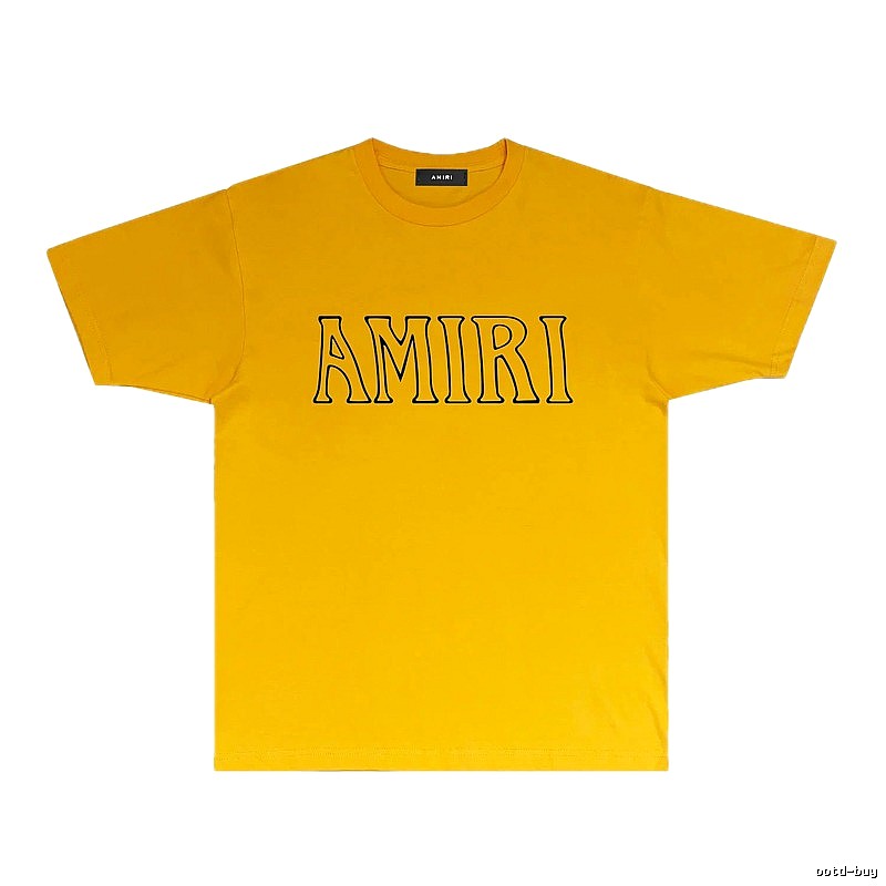 AMIRI minimalist style yellow T-shirt