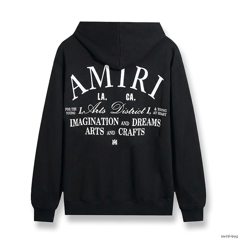AMIRI printed style black hoodie