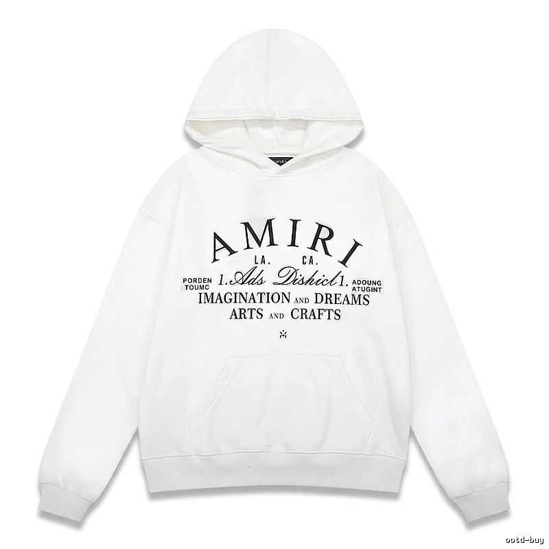 AMIRI retro-style white hoodie