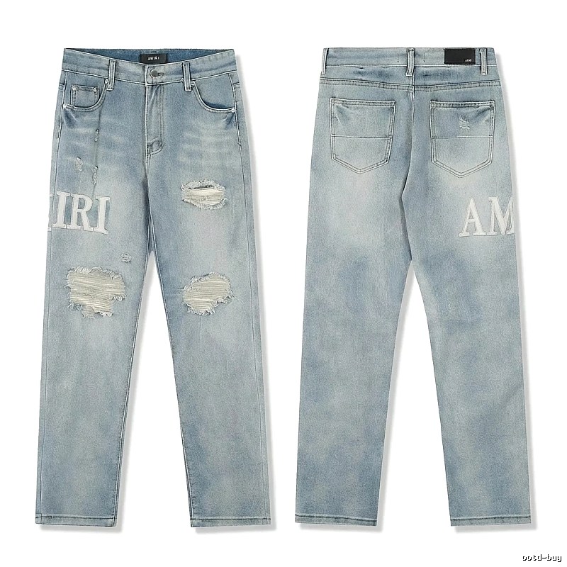 AMIRI Ripped Denim Blue Jeans
