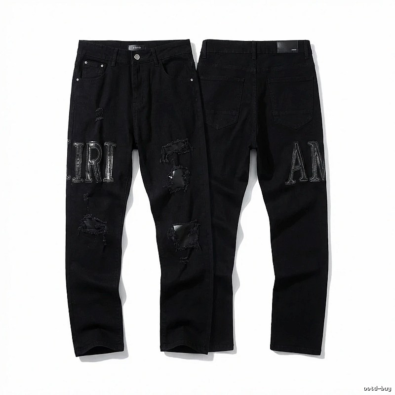 AMIRI Trendy Black Jeans with Holes