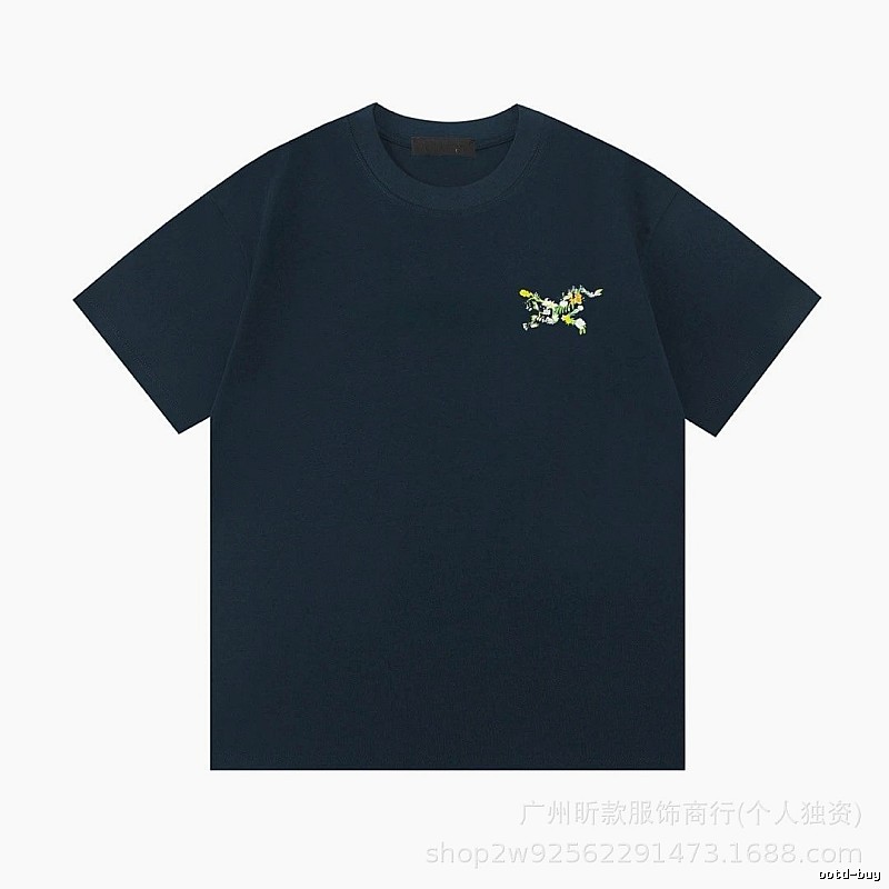 Arc'teryx Floral Embroidered Outdoor Style Navy T-Shirt