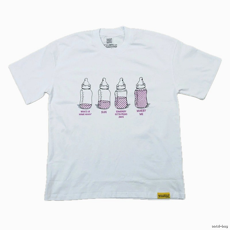 AwfulLot Bottle Print Street Style White T-Shirt