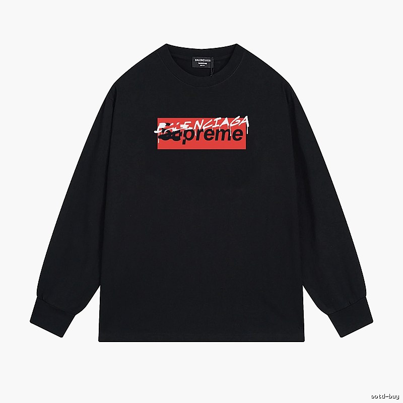 Balenciaga Co-branded Trendy Cool Black Sweatshirt