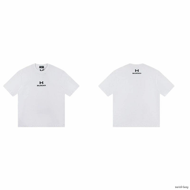 Balenciaga Co-branded Trendy Printed White T-Shirt