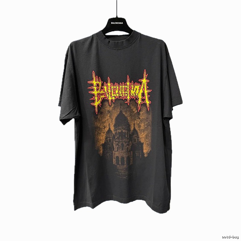 Balenciaga Gothic Style Black T-shirt