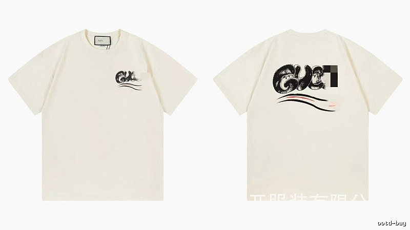 Balenciaga Graffiti Street Style Off-White Short-Sleeve T-Shirt