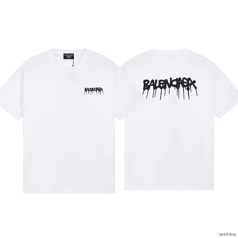 Balenciaga Graffiti Street Style White Short-sleeve T-shirt