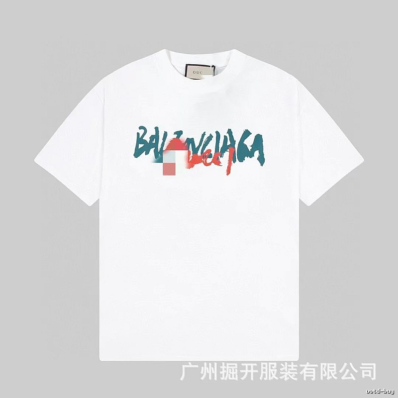 Balenciaga Graffiti Street Style White T-Shirt