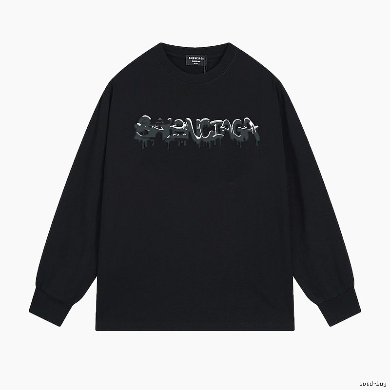 Balenciaga graffiti-style black long-sleeve