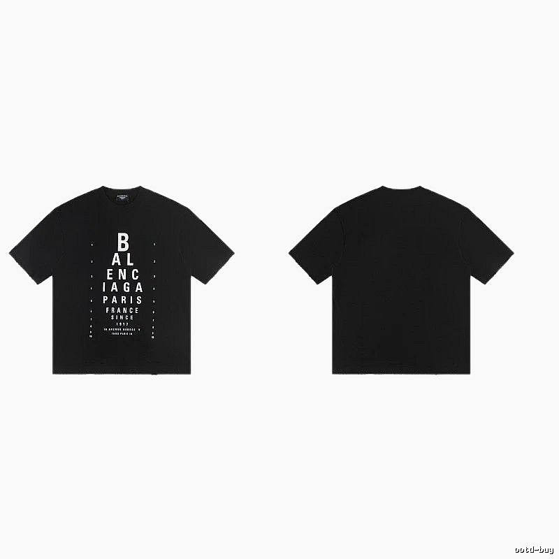 Balenciaga Letter Print Street Style Black T-Shirt