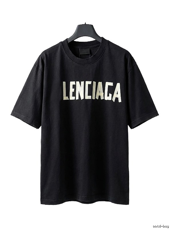 Balenciaga letter-style black T-shirt