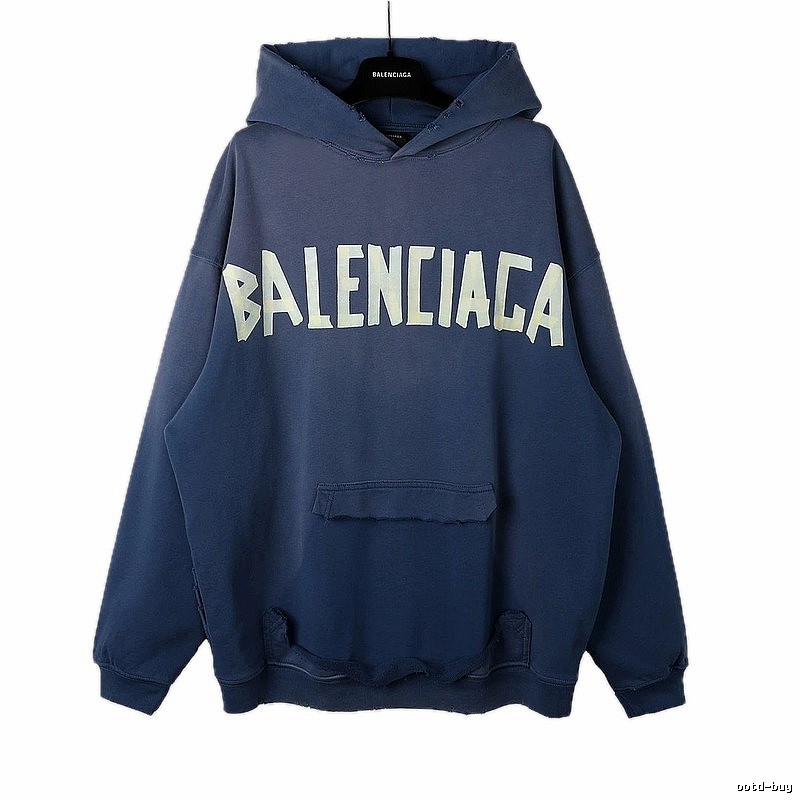 Balenciaga letter-style blue sweatshirt