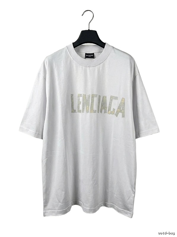 Balenciaga letter-style white T-shirt