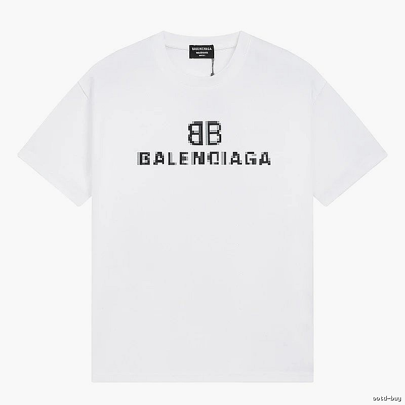 Balenciaga pixel-style white T-shirt