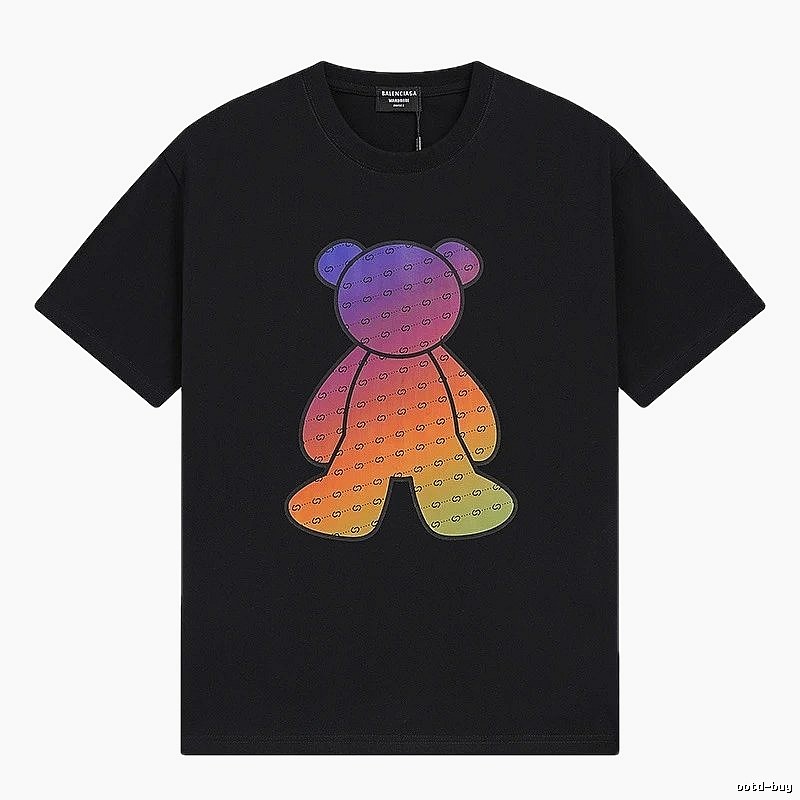 Balenciaga Rainbow Bear Short-sleeve Shirt