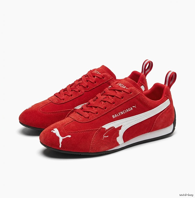 Balenciaga red retro sports shoes