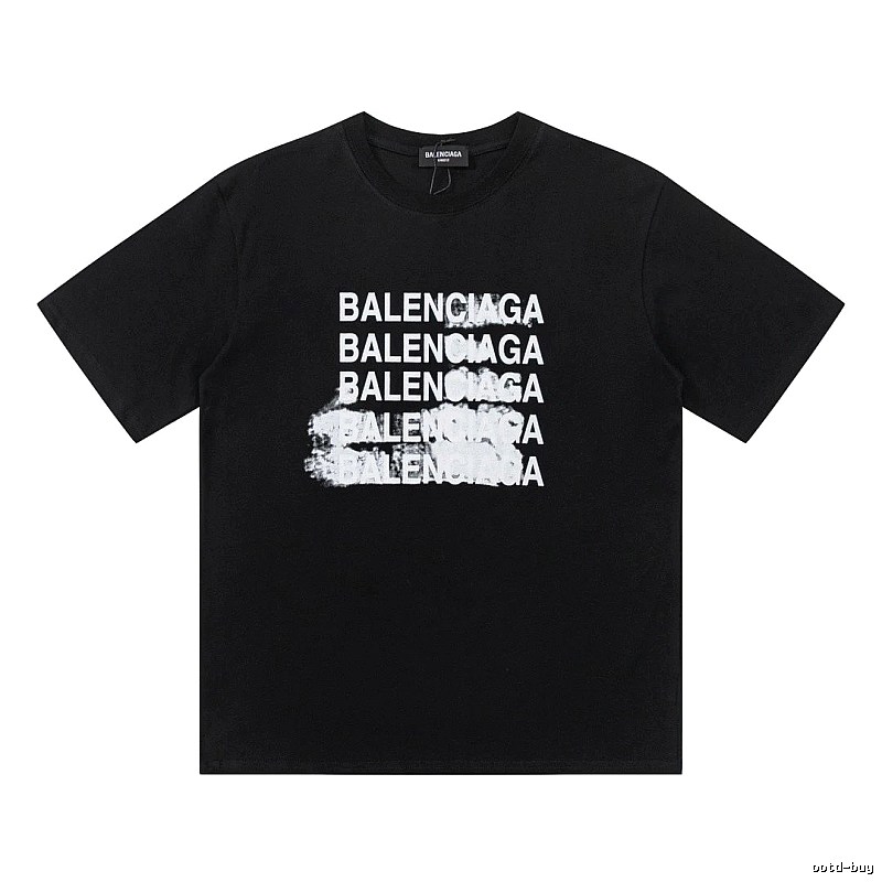 Balenciaga Repeated Print Trendy Black T-shirt