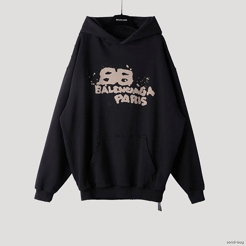 Balenciaga retro-style black hoodie