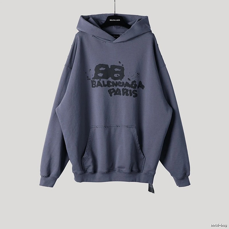 Balenciaga retro-style grey hoodie