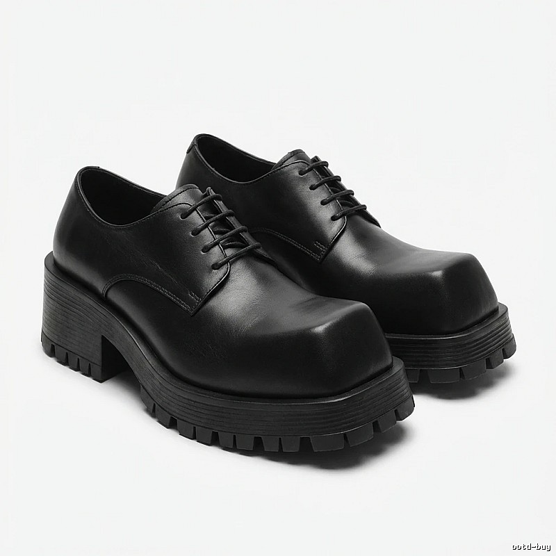 Balenciaga thick-soled British-style leather shoes