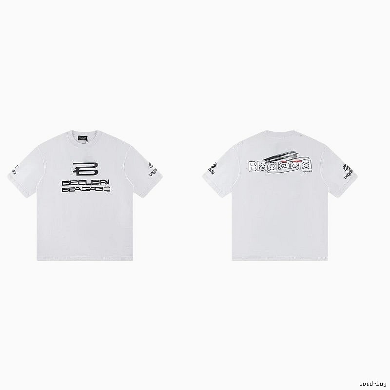 Balenciaga Trendy Racing Print White T-Shirt