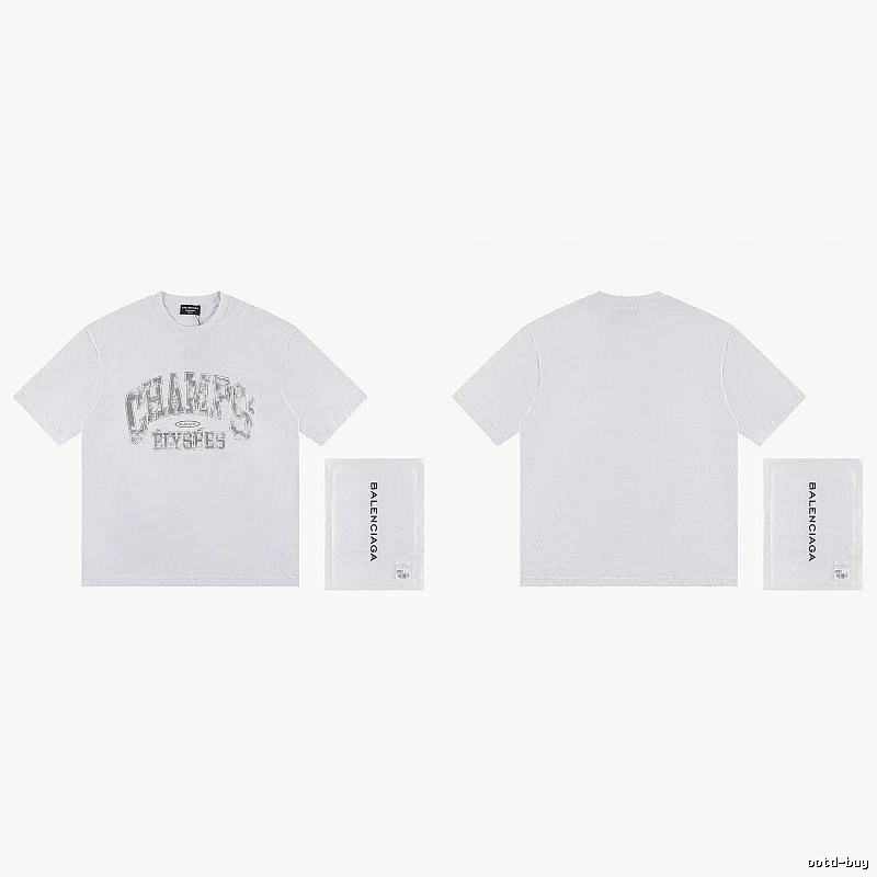 Balenciaga Vintage Distressed Lettering White T-Shirt