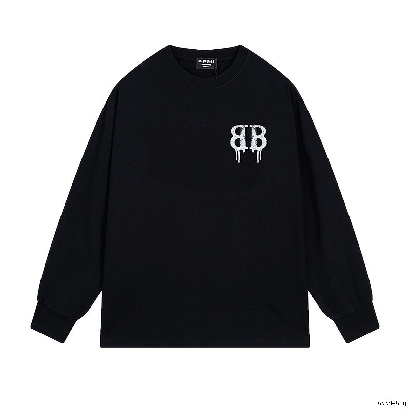 Balenciaga's dark style black long T-shirt