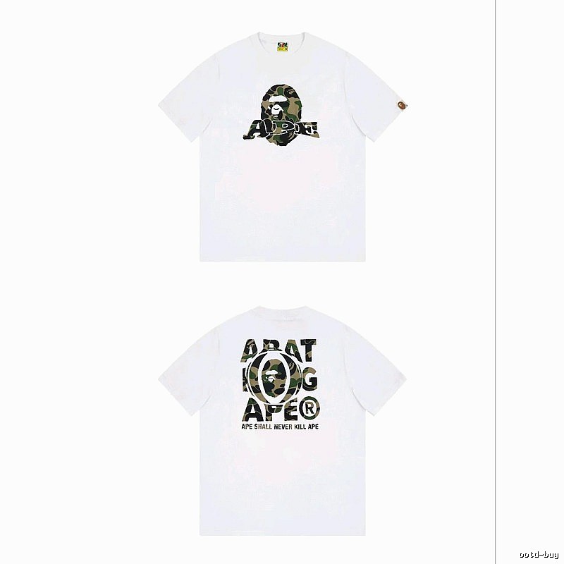 Bape Ape Head Camouflage Style White T-shirt