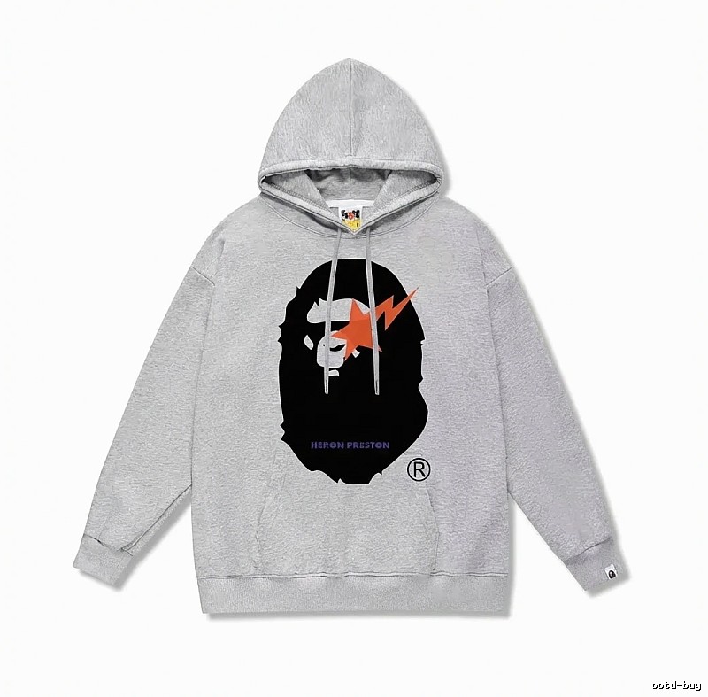 Bape Ape Head Grey Hoodie