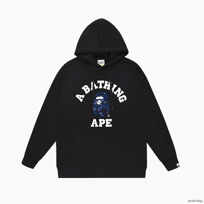 Bape camouflage-style black hoodie