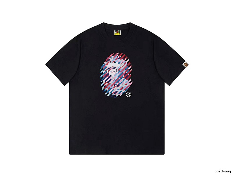 Bape camouflage style black T-shirt