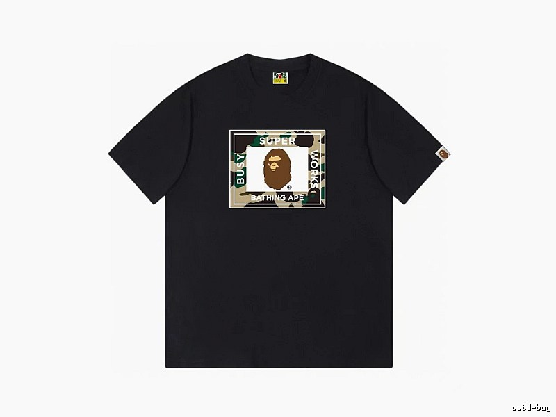 Bape camouflage style black T-shirt