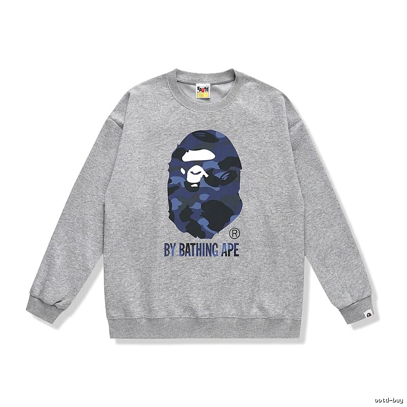 Bape camouflage-style gray sweatshirt