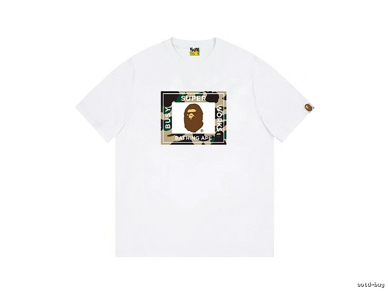 Bape camouflage-style white T-shirt