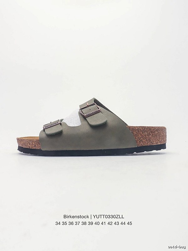 Birkenstock Arizona Casual-style Olive Green Slide Sandals